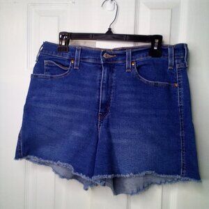 Signature Levi Strauss Shorts Women 14 Heritage High Rise Raw Hem Denim Blue
